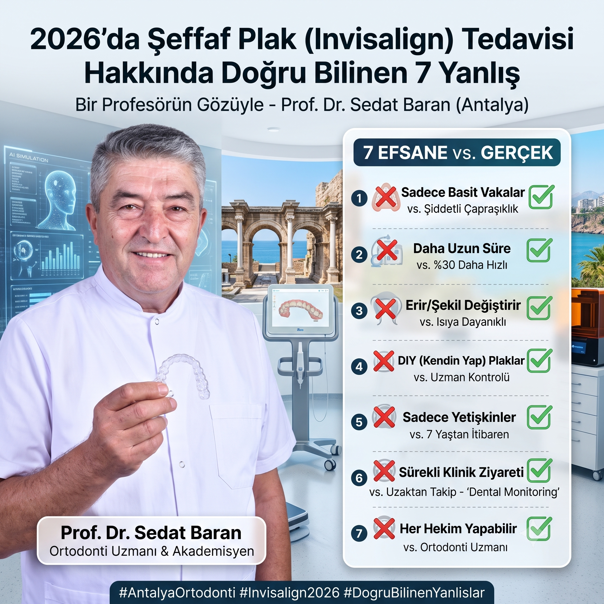2026'da Şeffaf Plak Tedavisi Hakkında Doğru Bilinen 7 Yanlış: Antalya'dan Klinisyenin Gözüyle